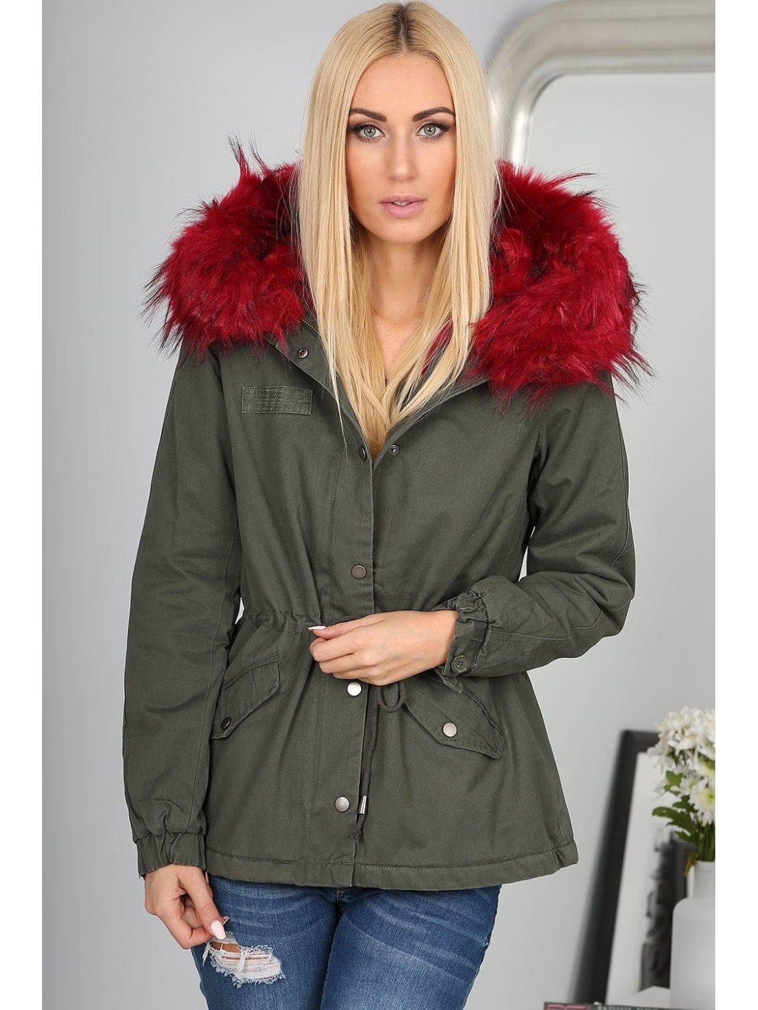 Burgundijos striukė Khaki 615 - Internetinė parduotuvė - Boutique